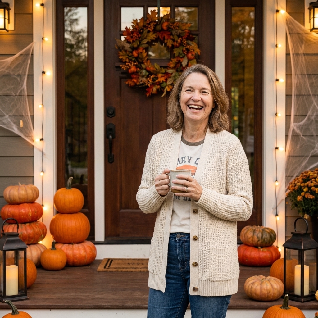 Layered Halloween Front Porch Decor