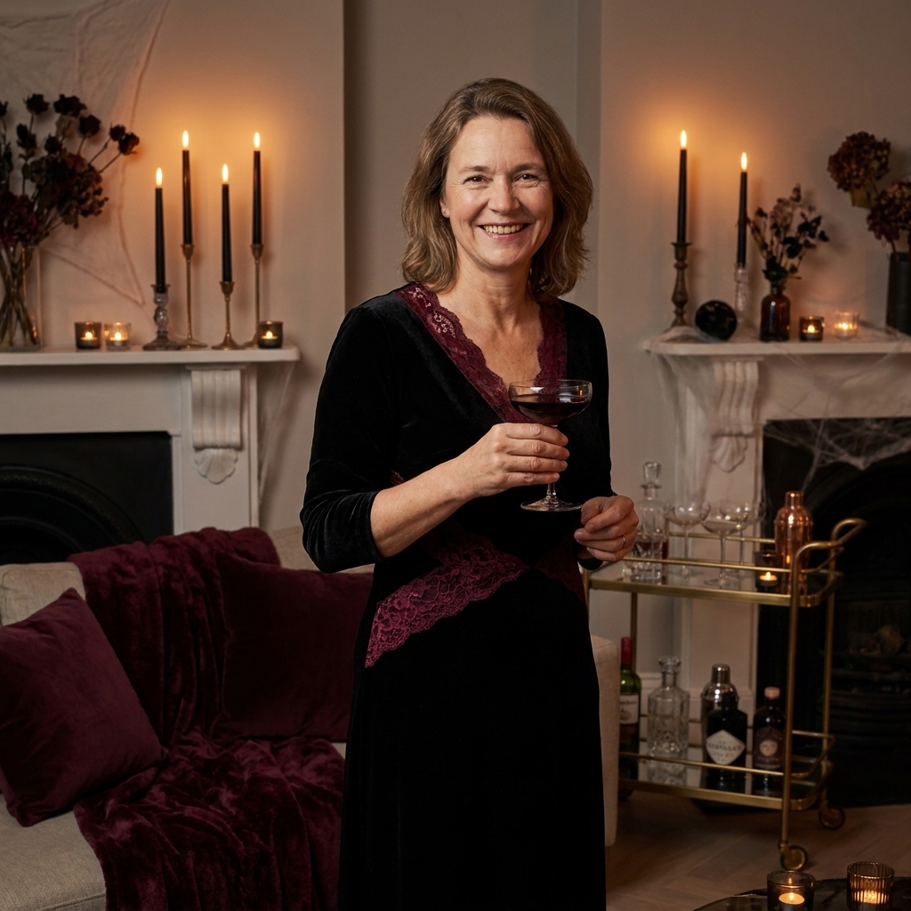 Spooky Chic Living Room for an Adult Halloween Cocktail Party