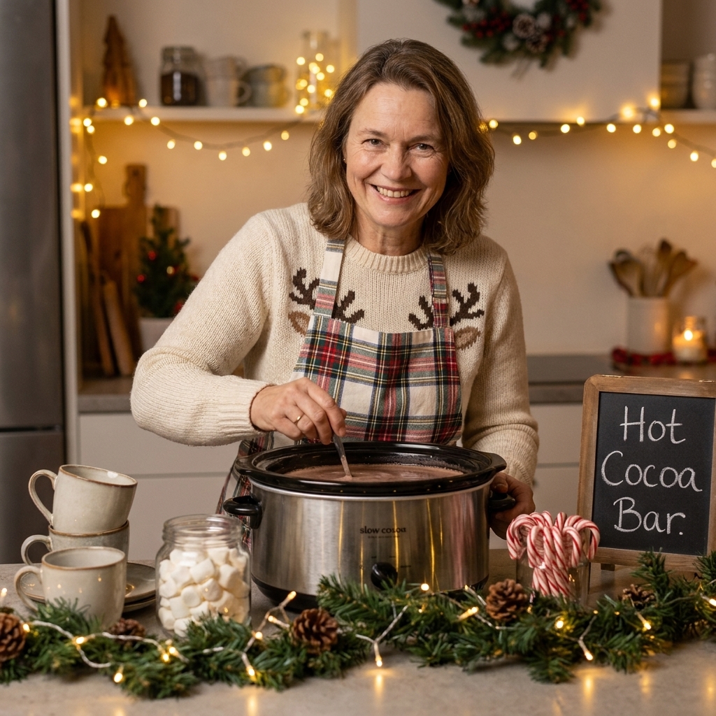 Festive Holiday Hot Cocoa Bar Setup
